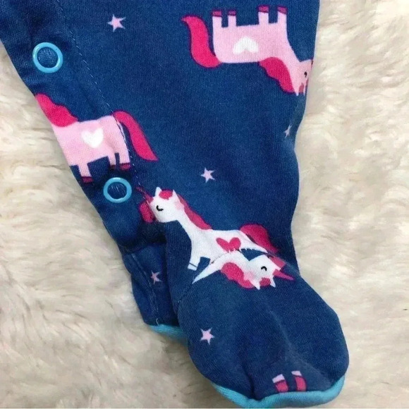 Pekkle Footed Onesie Pajamas Blue/Pink/White Size 3 Months - Picture 7 of 16
